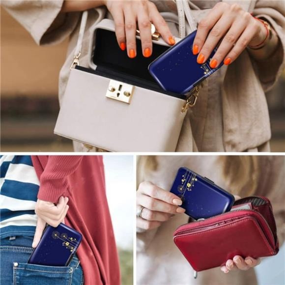 Mini Credit Card Holder, RFID Blocking Slim Hard Card Case ID Case Travel Wallet - Picture 5 of 7